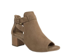 City Classified Women's Cutout Side Strap Mid Black Chunky Heel Fashion Ankle Bootie Boots