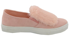 Top Moda Women's Faux Fur Pom Pom Slip On Fashion Sneaker
