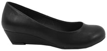 City Classified Women's Comfy Padded Insole Slip On Round Toe Wedge Pump