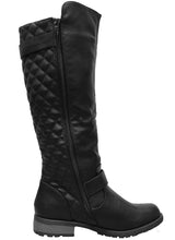 Cambridge Select Women's Quilted Side Zip Knee High Flat Riding Boots