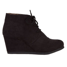 City Classified Women's Lace Up Wedge High Heel Bootie Boots REX-S