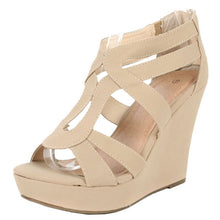 Women's Strappy Open Toe Platform Wedge