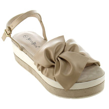 Nature Breeze FJ17 Women's Plaform Wedge Heel Ruched Bow Tie Dress Sandals