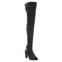 Cape Robbin CONNIE-1 Womens Lycra Over the Knee Thigh High Peep Toe Boots