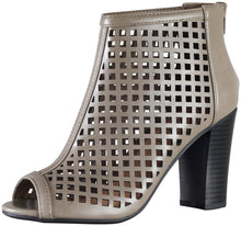 City Classified by Soda Women's Fannie Caged Laser Cut Zip Back Bootie