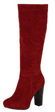 Refresh Women's Ringo-03 Knee High Side Zipper Closure Chunky High Heel Dress Boots