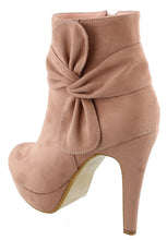 Top Moda Women's Side Bow Knot Platform Stiletto High Heel Ankle Bootie