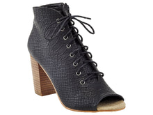 Women's Reptile Print Open-Toe Bootie