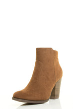 Breckelle's Womens Almond Toe Faux Suede Think Chunky Heel Cowboy Ankle Bootie
