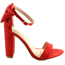 Elegant Footwear Women's Bow Open Toe Strappy Block Heel Sandal