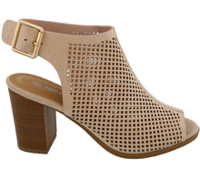 Top Moda Women's Perforated Cutout Slingback Bootie