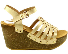 Refresh Footwear Strappy Studded Wedge Platform Sandal
