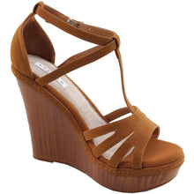 Elegant Footwear Women's T-Strap Open Toe Platform Wedge Sandal