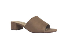 City Classified Women's Open Toe Chunky Heel Suede Slide Sandals Shoes