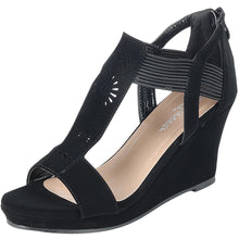Forever Link Women's T-Strap Cutout Detail Zip Back Wedge Sandal...