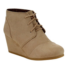 CITYCLASSIFIED REX-S Women's Comfort Lace Up Wedge Dress Ankle Booties