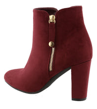 Top Moda Women's Closed Round Toe Zipper Chunky Stacked Block Heel Ankle Bootie