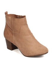Breckelles GK54 Women Faux Suede Round Toe Chunky Heel Ankle Bootie