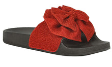 Refresh Footwear Women's Glitter Bow Slip On Slide Sandal