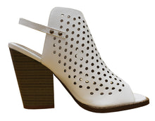 Nature Breeze Women's Perforated Cutout Chunky Stacked Block Heel Ankle Bootie