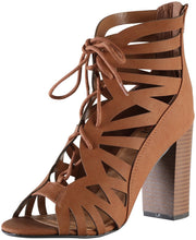 Delicious by Soda Women's Detour Cut Out Caged Peep Toe Chunky Stacked Heel Sandal
