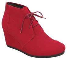 Forever Link Women's Lace Up Hidden Wedge Ankle Bootie