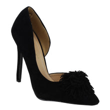 Chase & Chloe EF97 Women's High Stiletto Heel Fringe D'orsay Dress Pumps