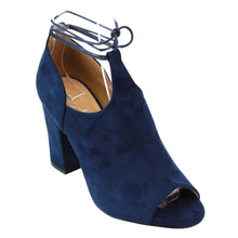 Betani Jillian-6 Women's Lace Up Side Cutout Block Heel Ankle Booties