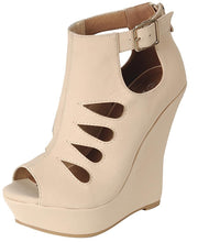 Forever Link Women's Platform Wedge Buckle Bootie