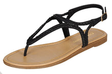 City Classified Women's Woven Braided Rope Cutout Boho Thong Sandal