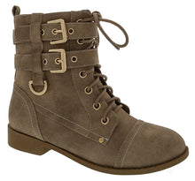 Top Moda Women's Rachel-6 Fashion Combat Lace Up Buckle Boots
