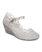 Women Glitter Jelly Mary Jane Wedge - Dressy, Cosplay, Day Date - Perforated Wedge Heel - GD78 By Wild Diva