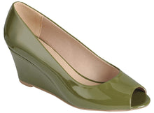 Forever Link Women's Peep Toe Slip On Wedge Pump