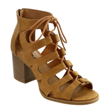 Soda Women's Cutout Zip Back Stacked Chunky Heel Bootie