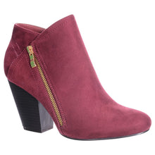 Nature Breeze FF47 Women's Metallic Zip Stacked Block Heel Ankle Booties
