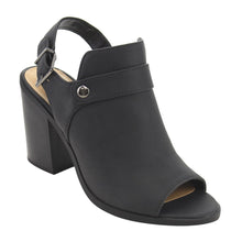 Soda Women's Slingback Stacked Chunky Heel Peep Toe Bootie