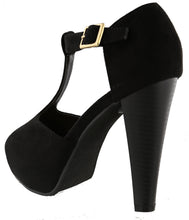 Top Moda Women's Peep Toe T-Strap Buckle Platform High Heel Sandal