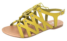 BELLA MARIE CHELSSI-10 Women's Lace Up Buckle Strap Gladiator Flat Sandals