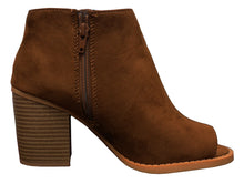 Soda Women's Sueded Fringe Peep Toe Chunky Stacked Heel Bootie