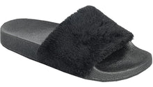 Forever Link Women's Faux Fur Slip On Flip Flop Slide Sandal