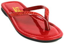 Kali Footwear Girl's Focus Jr. Patent Flip Flop Flat Glitter Sandals