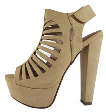 MANJI! Speed Limit 98 Women's Peep Toe Slingback CutOut Platform Chunky Heel Sandals