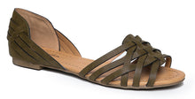 Paprika Womens SCORIA Woven Pattern Leather Synthetic Sole d'Orsay Flat Sandals