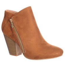 Nature Breeze FF47 Women's Metallic Zip Stacked Block Heel Ankle Booties