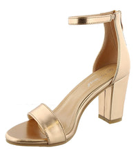 Top Moda Women's Hannah-1 Single Band Chunky/Block Heel Sandal With Ankle Strap and Zipper Closure