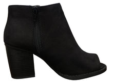Soda Women's Sueded Fringe Peep Toe Chunky Stacked Heel Bootie