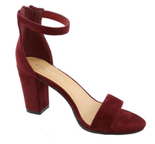 Top Moda Women's Hannah-1 Single Band Chunky/Block Heel Sandal With Ankle Strap and Zipper Closure