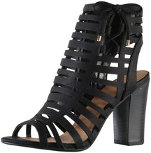 Delicious by Soda Women's Server Geometric Cut Out Caged Peep Toe Heeled Sandal