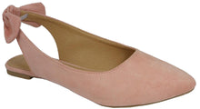 Jynx Women's Slingback Bow Pointed Toe Fashion Ballet Flat Mule