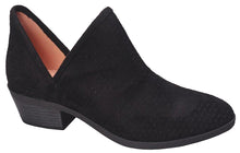 Betani Women's Western Perforated Side V Slit Cut Out Stacked Heel Ankle Bootie